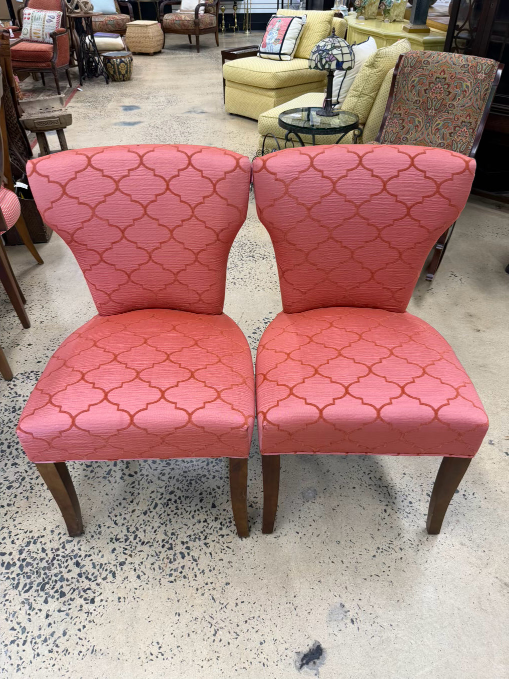 Rust Parsons Geometric Pair Of Chairs