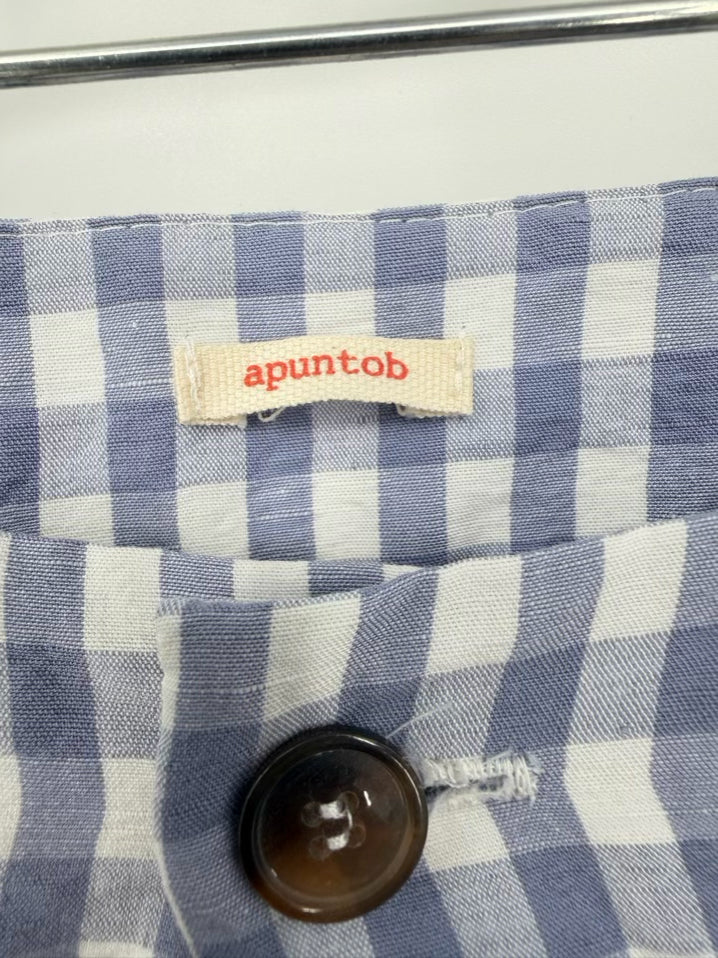 APUNTOB Wmn's Size M Blue & White Gingham Pants