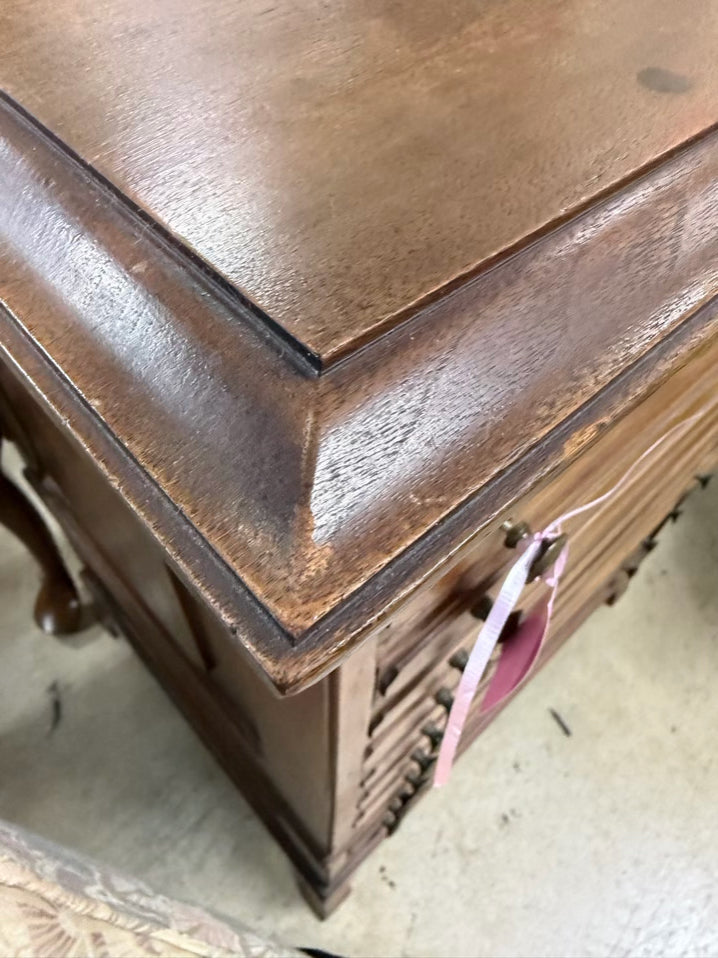 Wood Spool Chest w/ Drawers