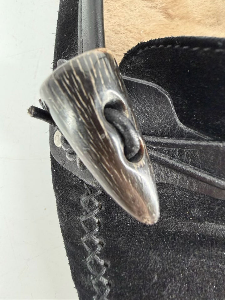 SALVATORE FERRAGAMO Size 9.5 Black Leather Flats