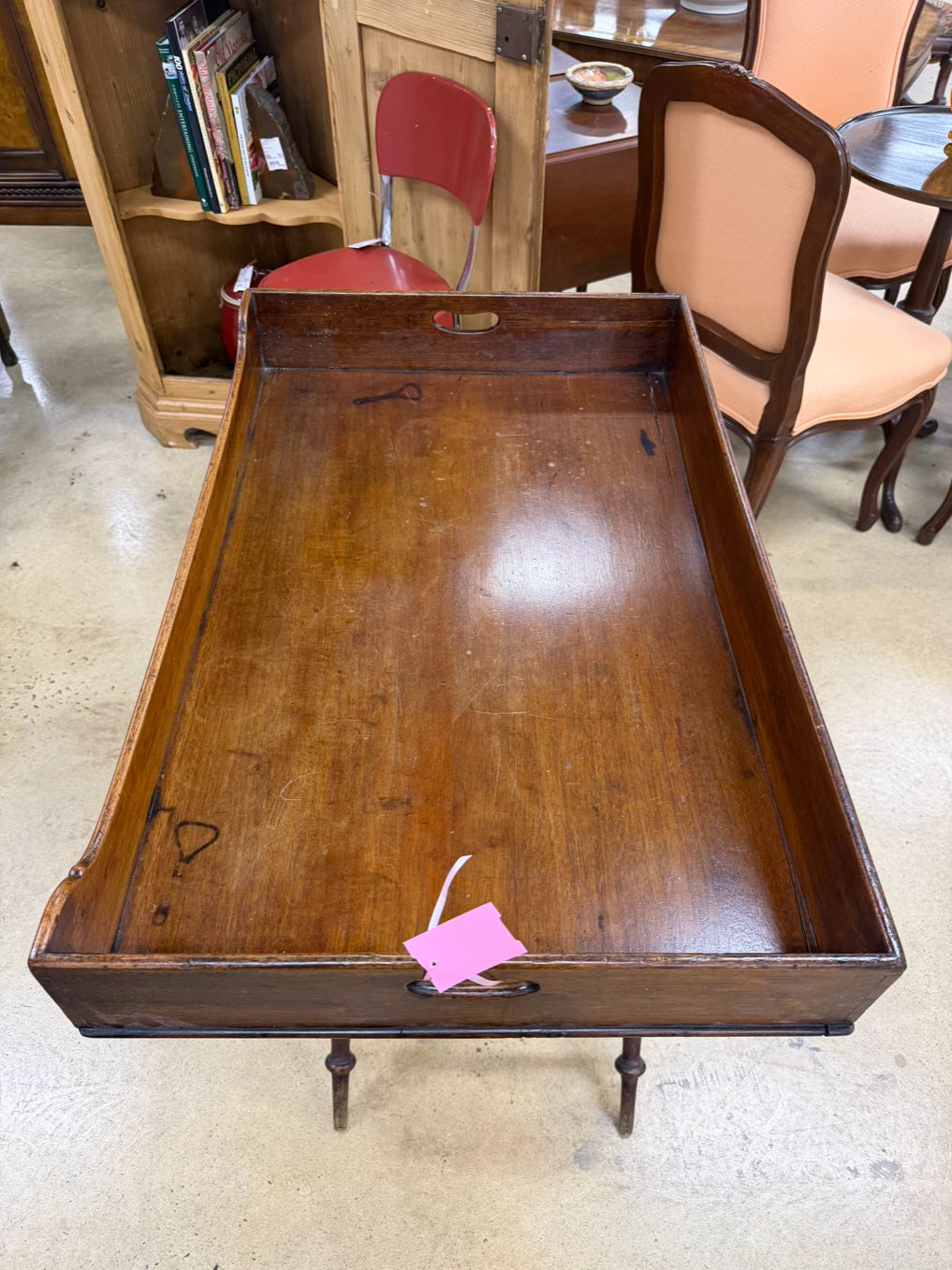 ANTIQUE Wood Folding Bar 2 Piece Table
