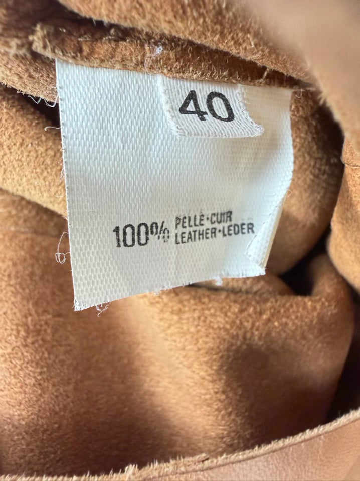 Wmn's Size 40 Tan Leather Jacket