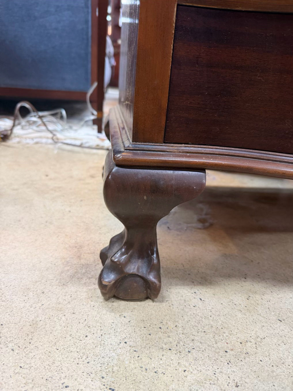 VINTAGE Dark Mahogany Secretary w/ Bookcase Top & Glass Doors