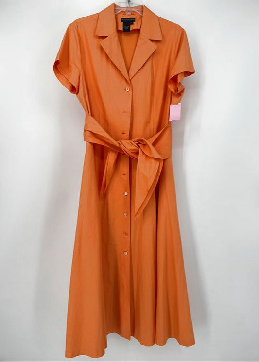 J PETERMAN Size 16 Orange Belted Maxi-Dress