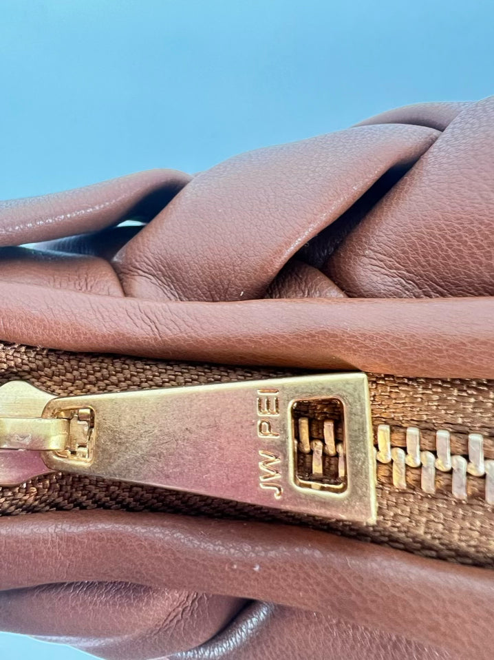 JW PEI Chestnut Woven Faux Leather Purse