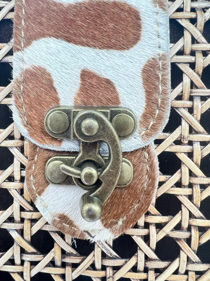 SARAH STEWART Natural Rattan Purse