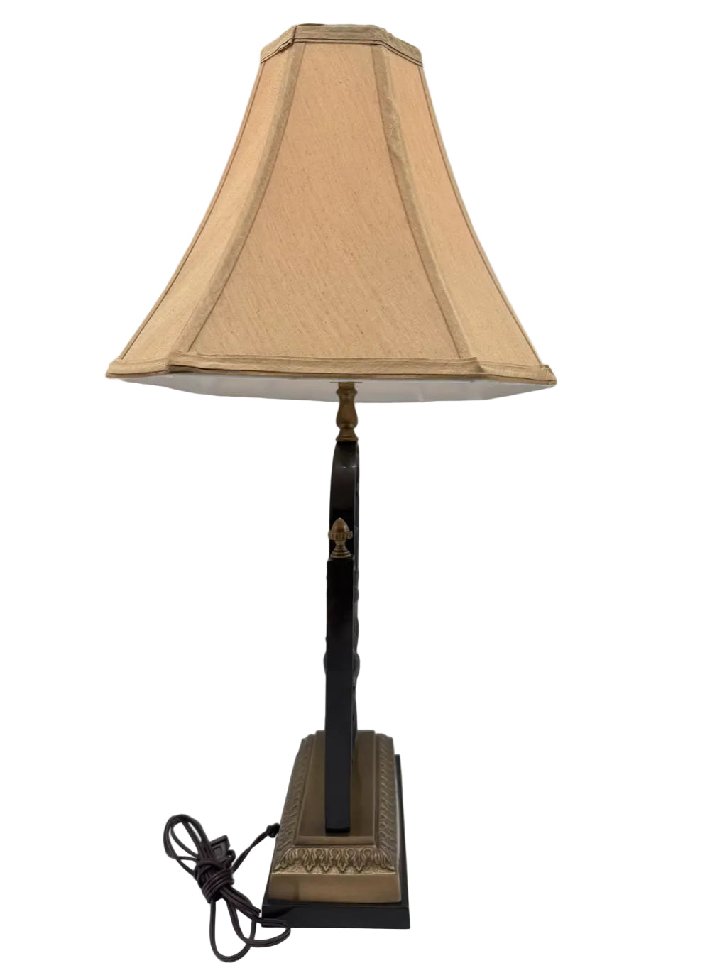 Brass & Metal Fleur De Lis Lamp w/ shade