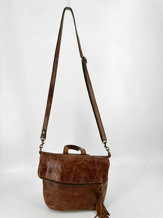 PATRICIA NASH Cognac Leather Backpack w/ Convertible Straps