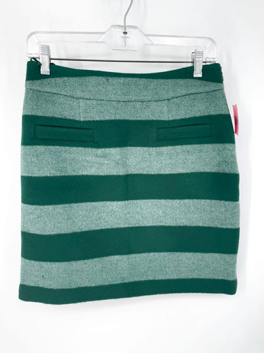 KATE SPADE Size 4 Green Stripe Wool Julie Skirt NWT