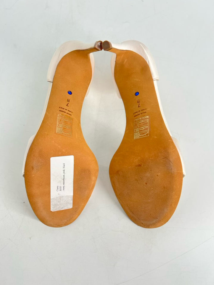 SOMETHING BLEU Size 7 Blush Satin Heels