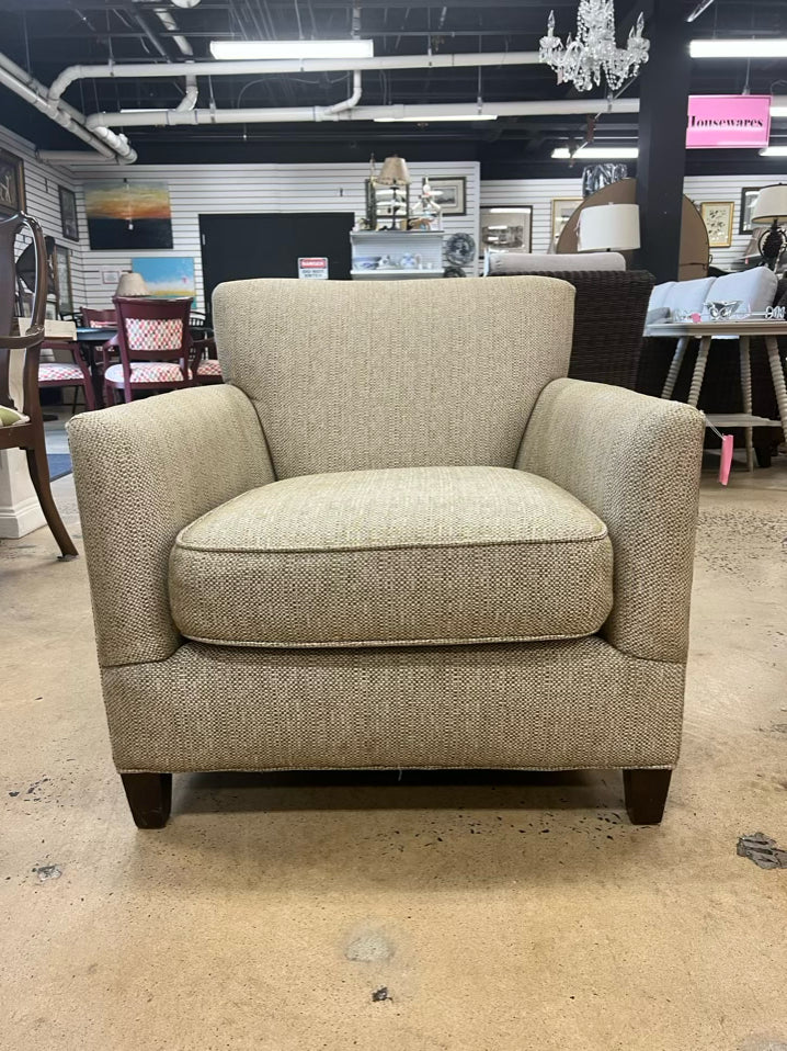 LEE INDUSTRIES CREAM & BLUE Tweed Small Chair