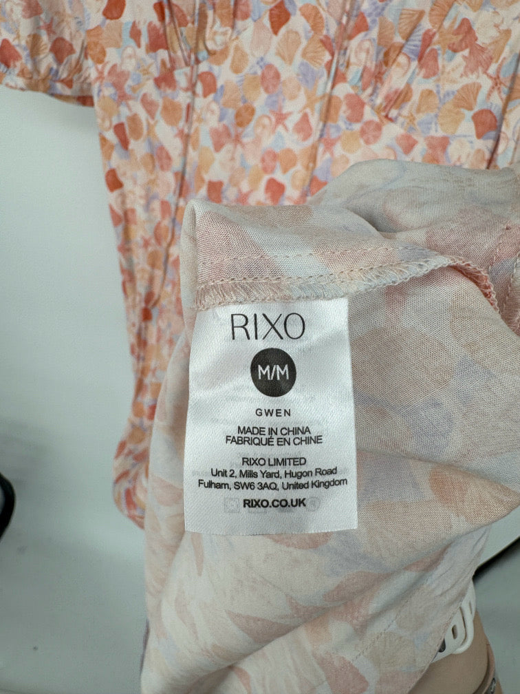 RIXO Size M Peach Seashells Maxi-Dress NWT