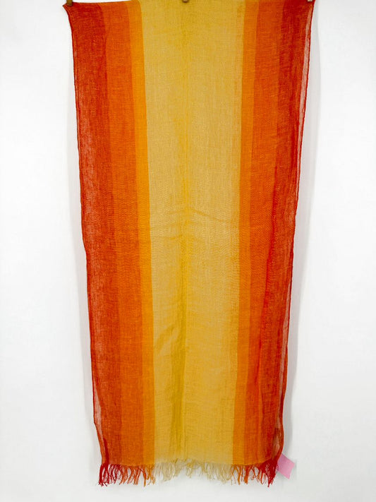 COLOMBO Orange & Yellow Stripe Linen Scarf