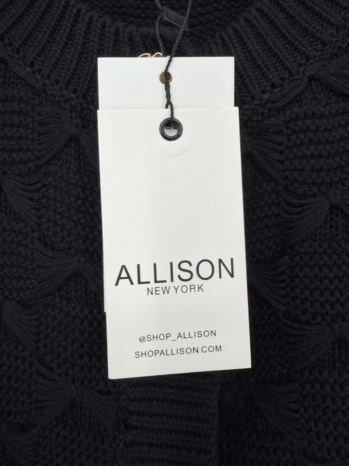 ALLISON Wmn's Size XS Black Knit Short Sleeve Cardigan NWT