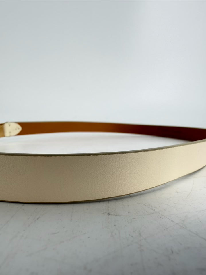 RALPH LAUREN xs Cream Leather Belt NWT