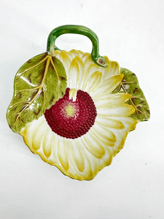 CHELSEA HOUSE Green, Yellow & Pink Porcelain Flower Bowl