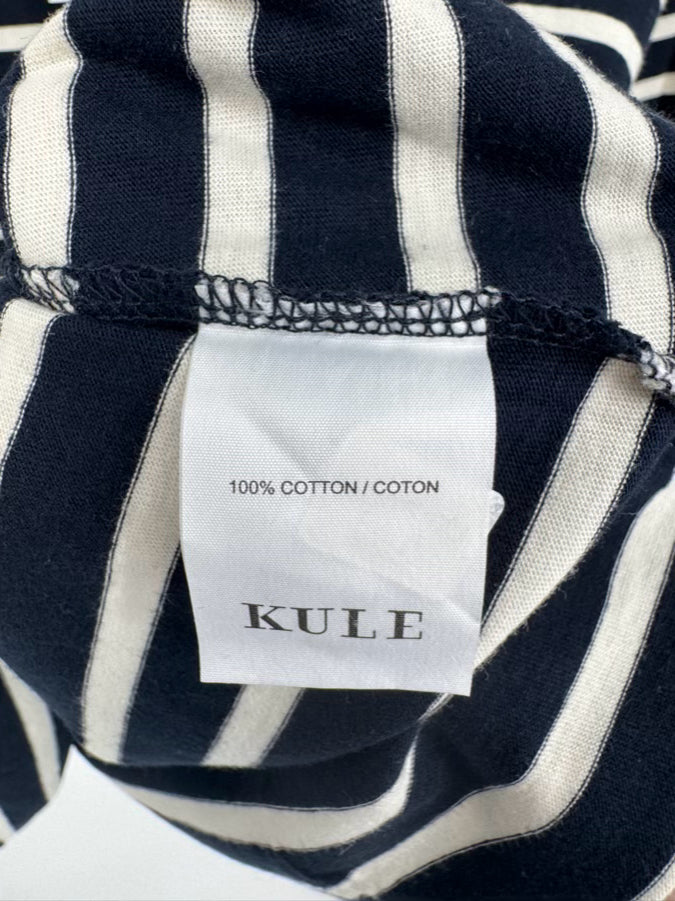 KULE Size L Navy & White Stripe Turtleneck NWT