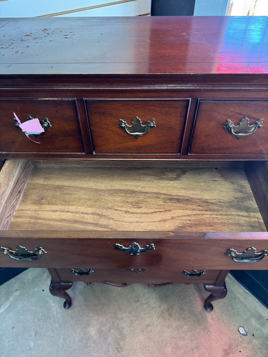 HICKORY CHAIR Wood & Brass 7-Drawer Wardrobe