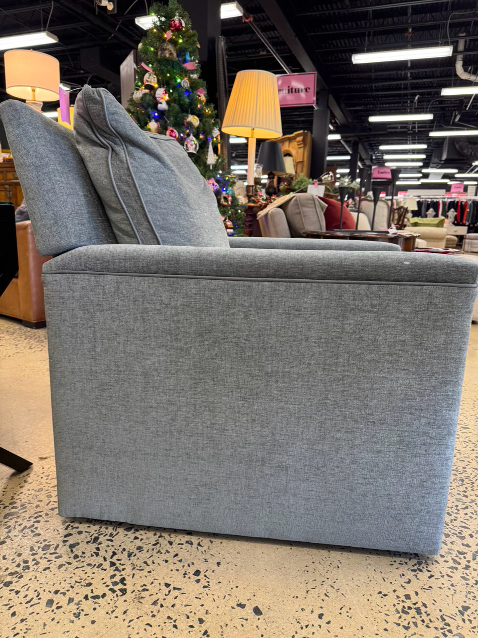 LEE INDUSTRIES Gray Swivel Recliner Chair