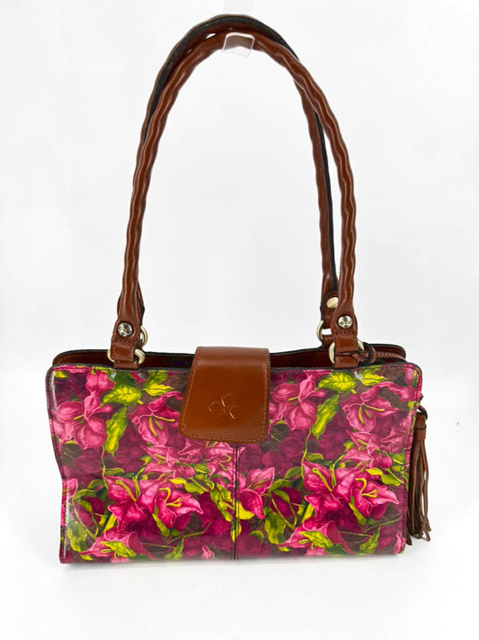 PATRICIA NASH Pink & Green Leather Floral Purse
