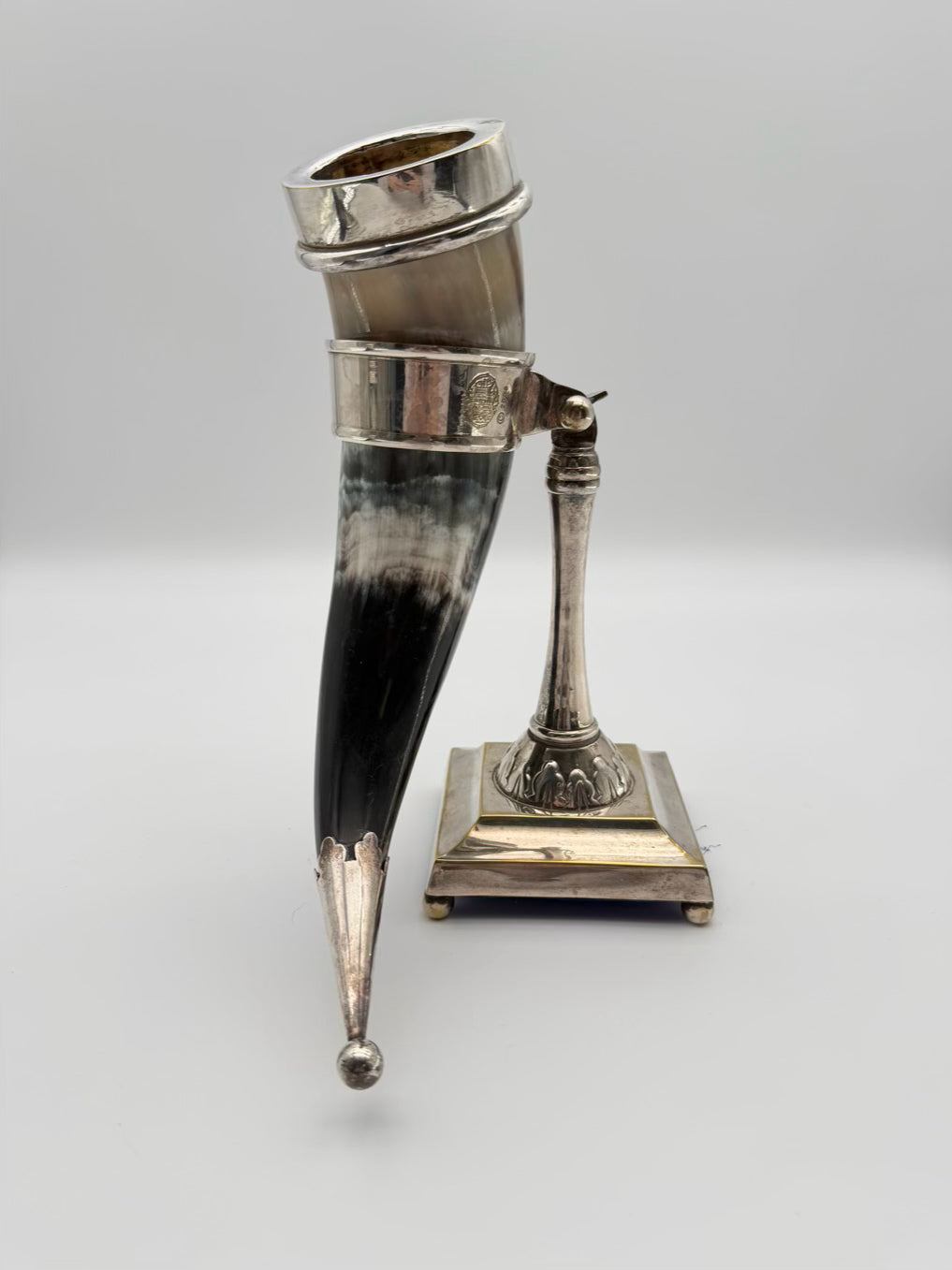 Silver Plate Pair Of Horn Cornucopia Vases