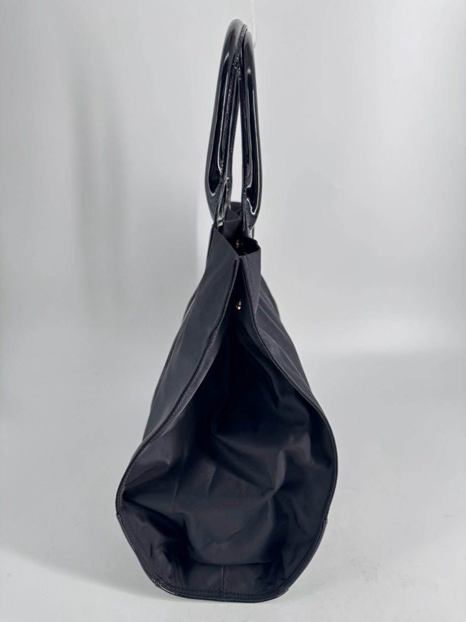 TORY BURCH Black Nylon Logo Tote Bag