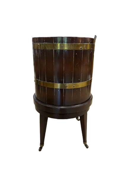 Dark Wood / Brass Planter w/ Handle
