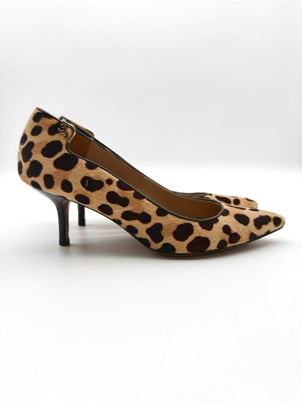 TORY BURCH WMNS Size 8 Tan & Brown Pony Hair Animal Print Heels