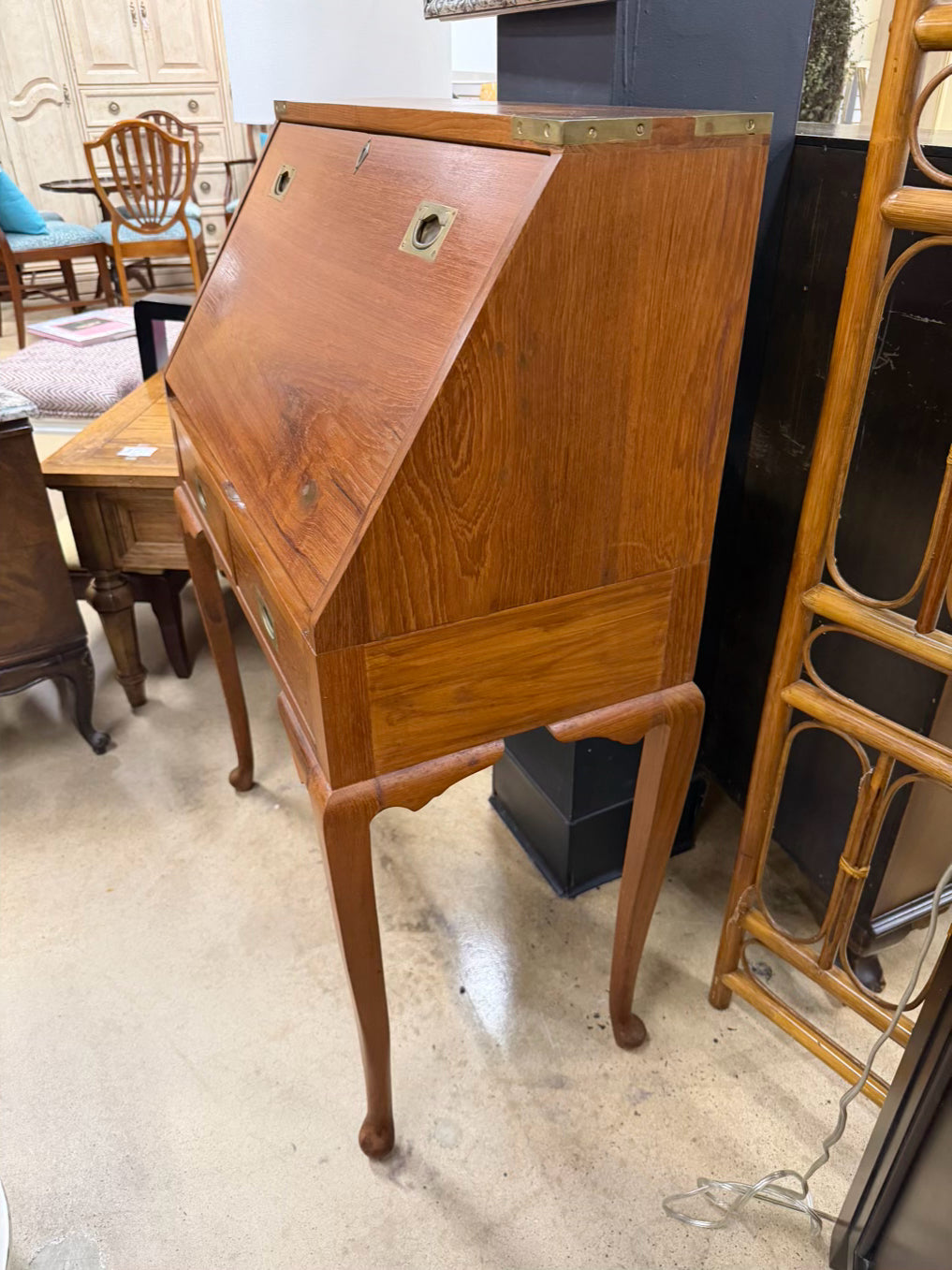 Wood Slant Top Desk w/ Drawers