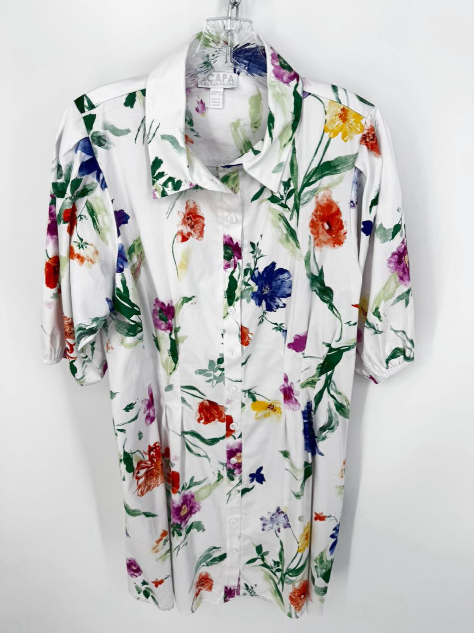 SCAPA Size M White & Multi-Color Floral Dress
