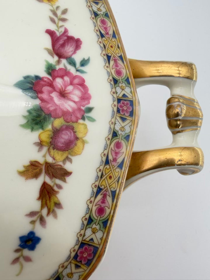 BLACK KNIGHT Palmero White, Pink, Yellow & Blue Porcelain Dinnerware Setting for 4 Includes Serving Pieces