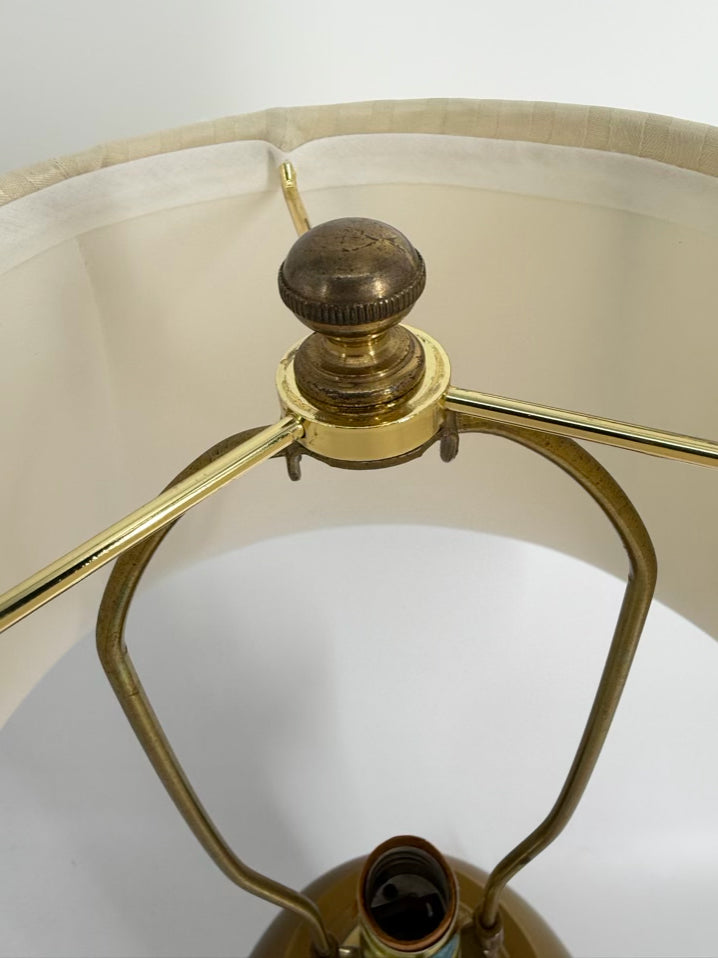Brass Lamp w/ Cream Shade