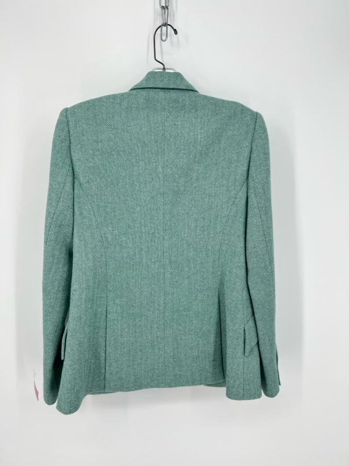 L'AGENCE Size 4 Seafoam Wool Blend Herringbone Jacket NWT