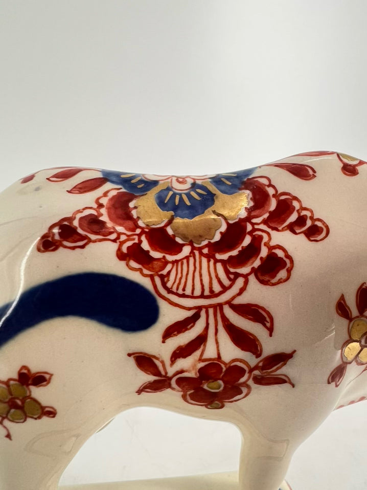 DELFT Navy, Rust & Cream Porcelain Imari Figure