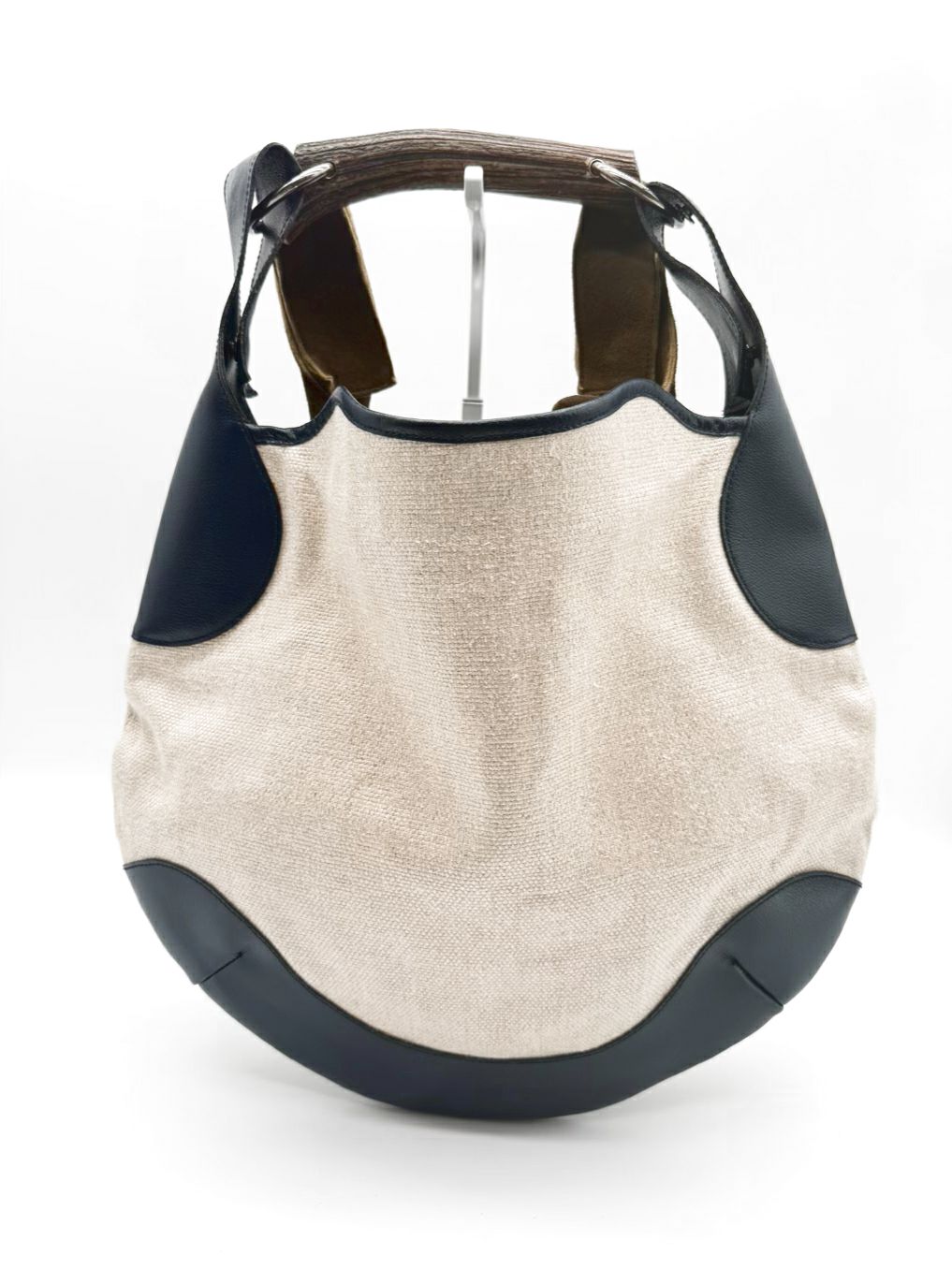 HALDER STERLING SILVER Chocolate, Navy & Cream Purse w/ Interchangeable Strap