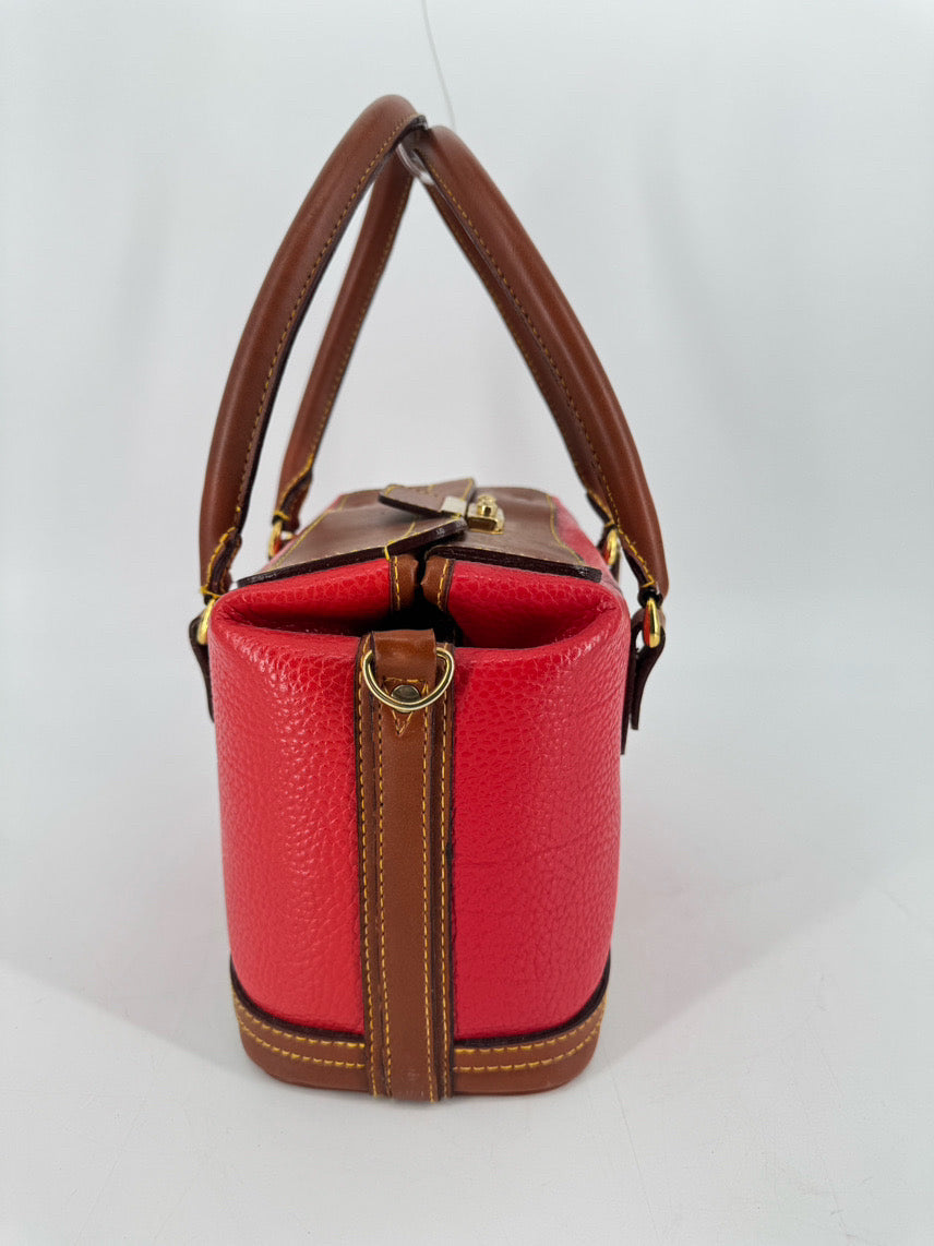 DOONEY & BOURKE Red & Brown Square Shape Tote Bag