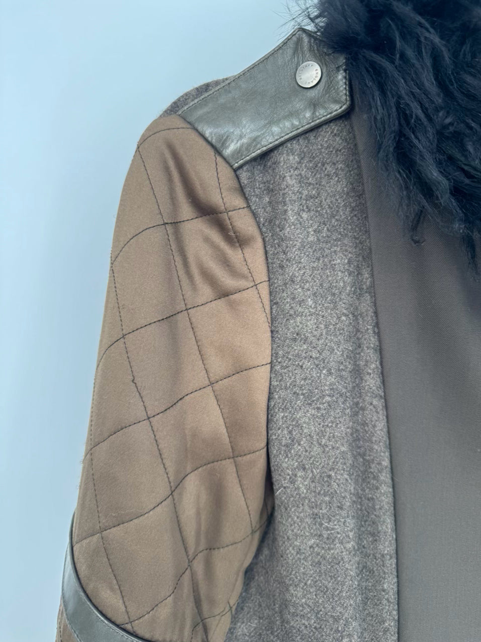 BELSTAFF Size 44 Moss Cashmere, Wool & Angora Full Length Coat