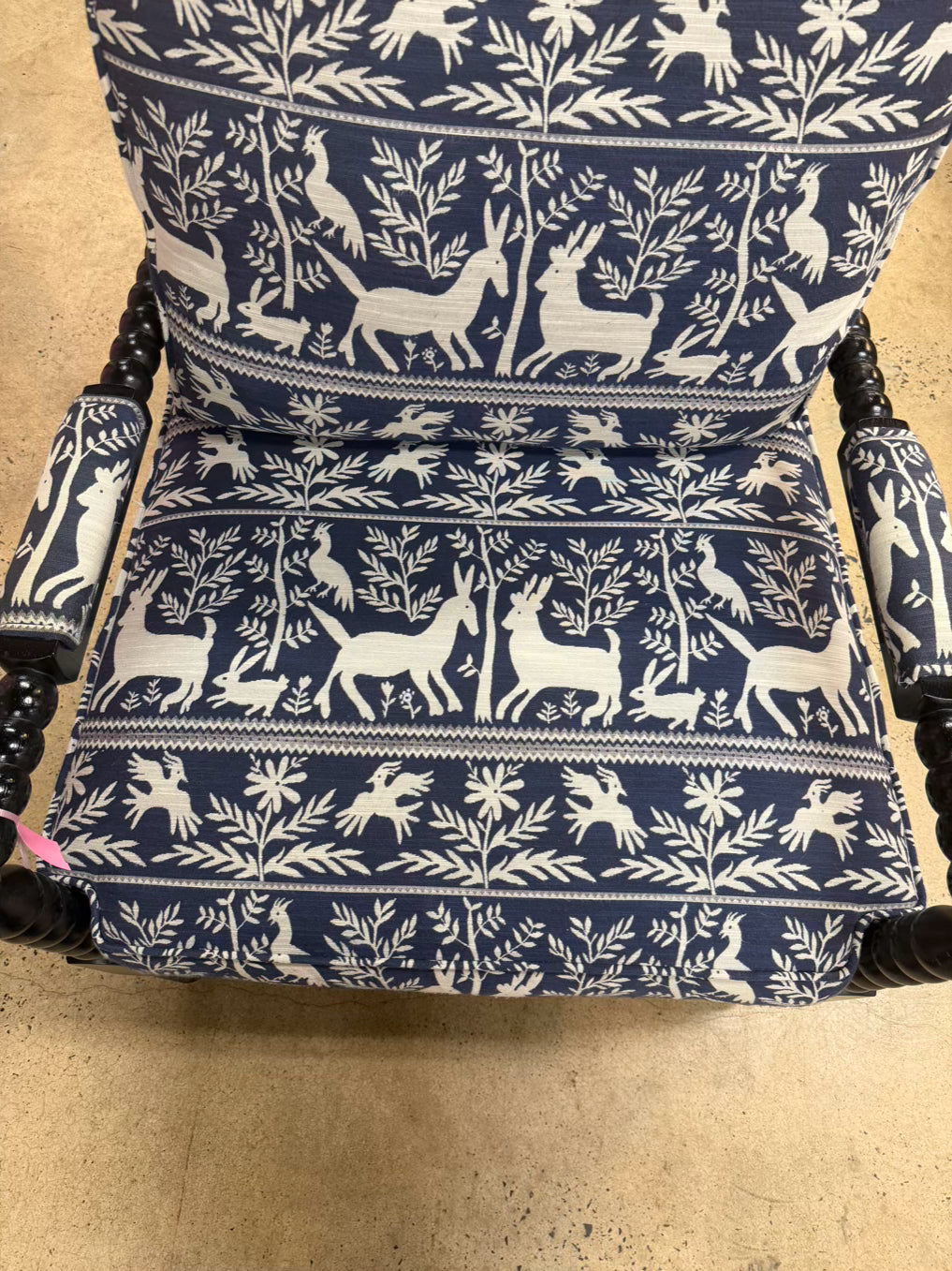 Blue & White Bobbin Wood Chair