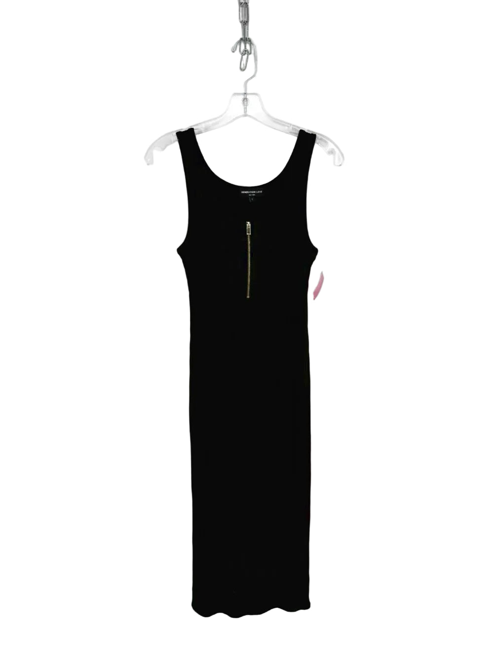 GENERATION LOVE Size Wmn's S Black Ribbed Sleeveless Midi-Dress