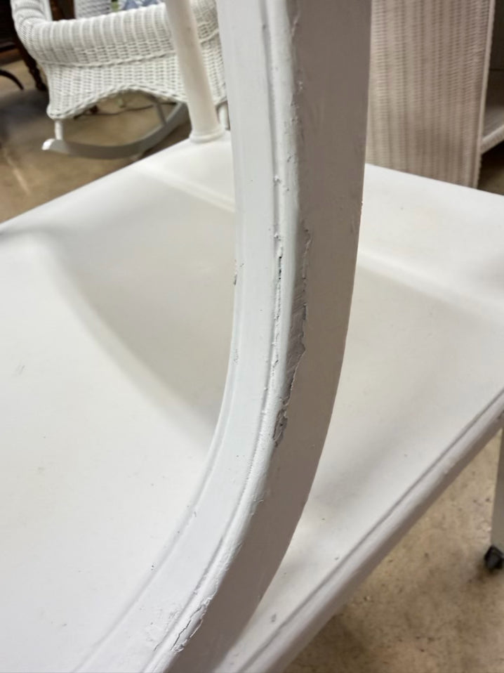 White Walnut Painted End Table w/ Drawer
