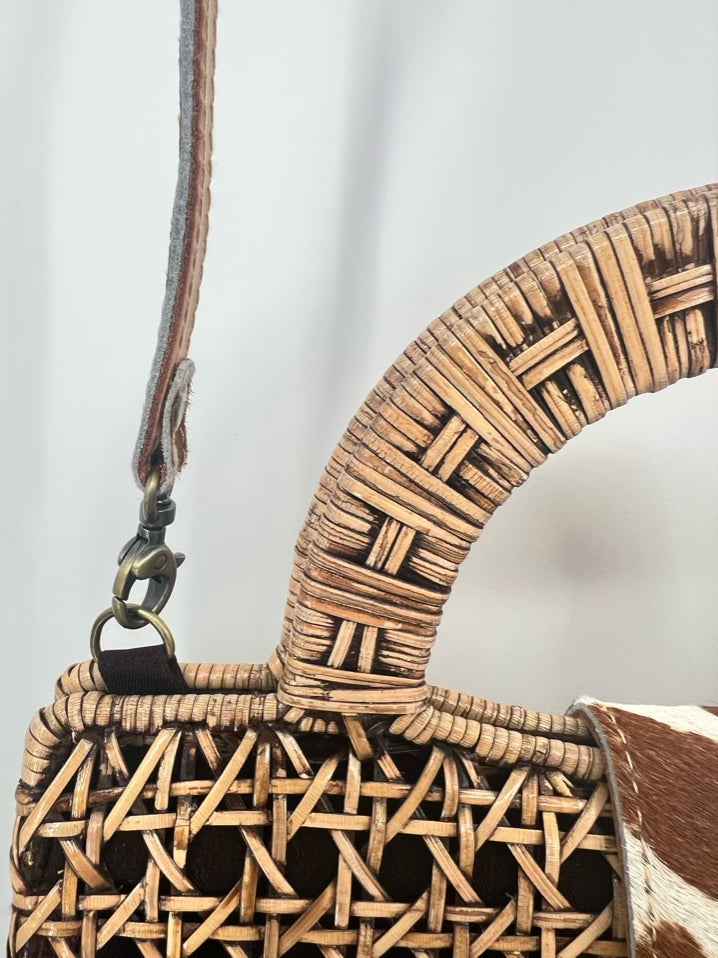 SARAH STEWART Natural Rattan Purse