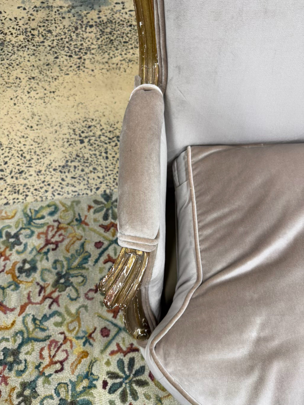 Gold French Louis XV Wood Carved Sofa