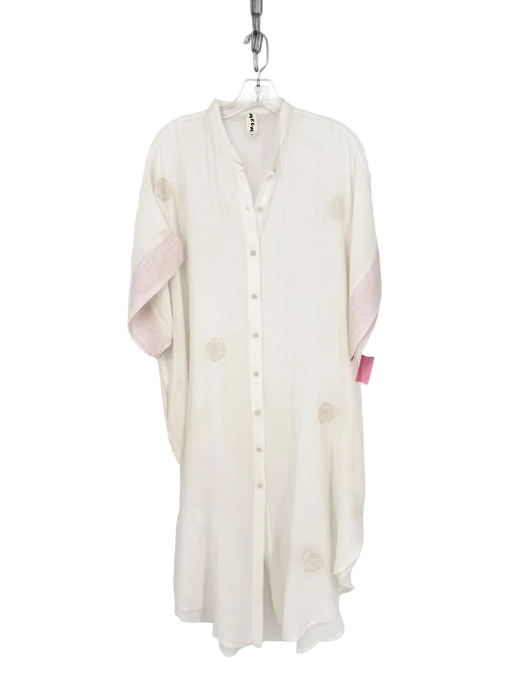 NEEM Wmn's Size M/L Cream Sheer Crochet Detail Kaftan