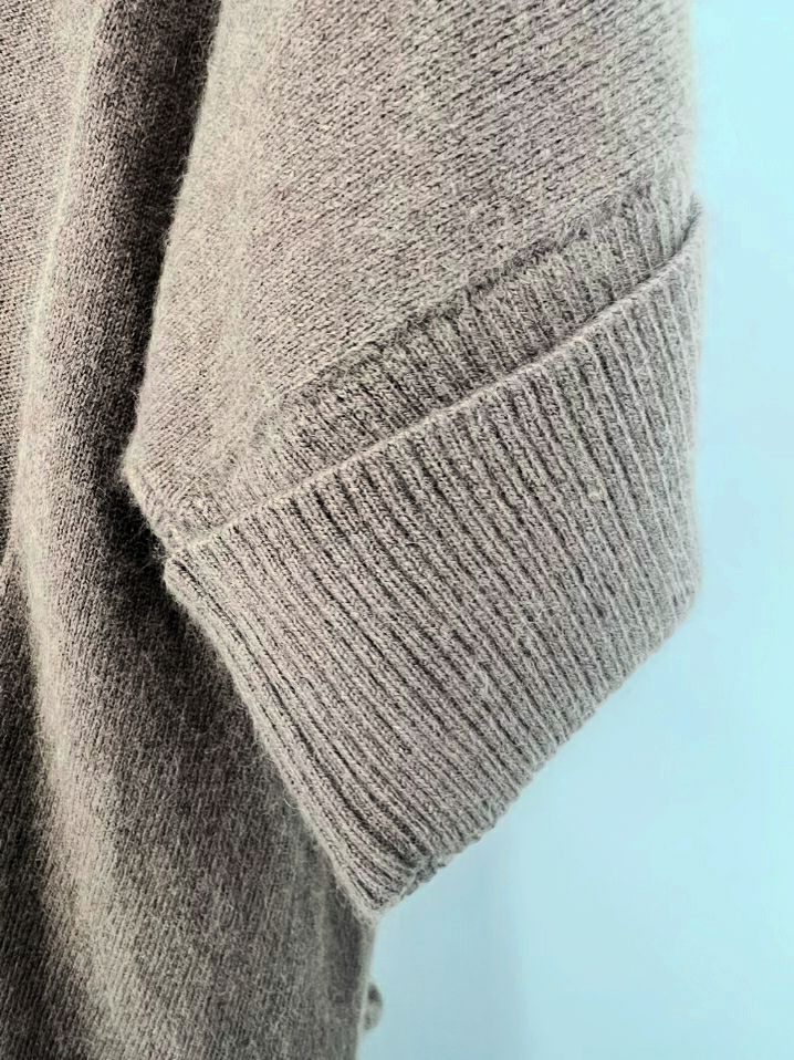 SYMPHONY + NOTE Size L Mushroom Cashmere Cardigan NWT