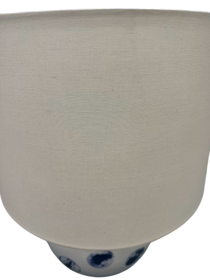 HUDSON VALLEY White & Blue Ceramic Dots Pair Of Lamp w/ Shades