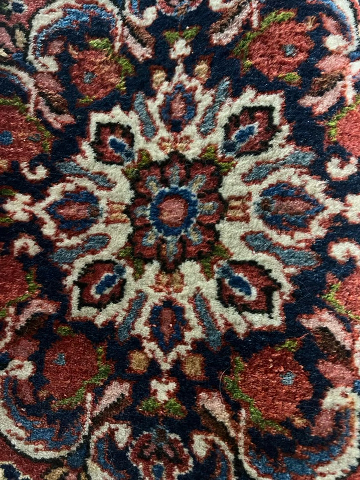 ORIENTAL Pink, Blue, & Green Wool Area Rug