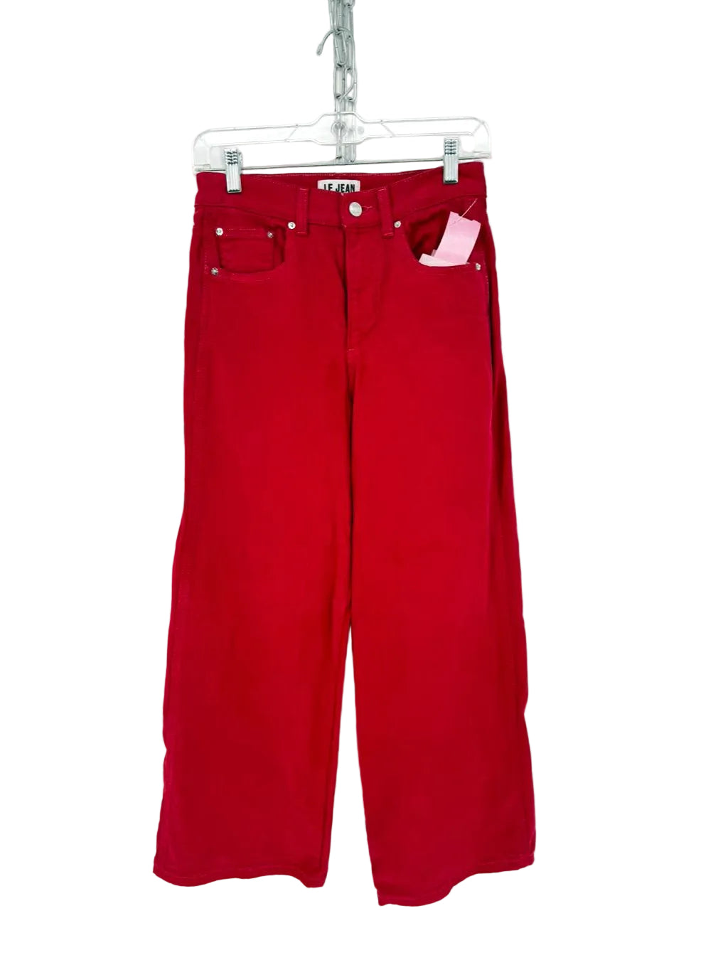 LE JEAN Wmn's Size 26 Red Denim Wide Leg Jeans