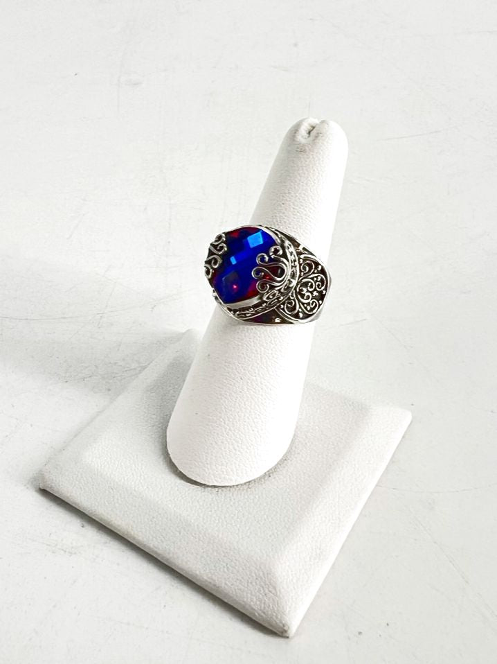Sterling Silver Purple Stone Sarda Bali Ring
