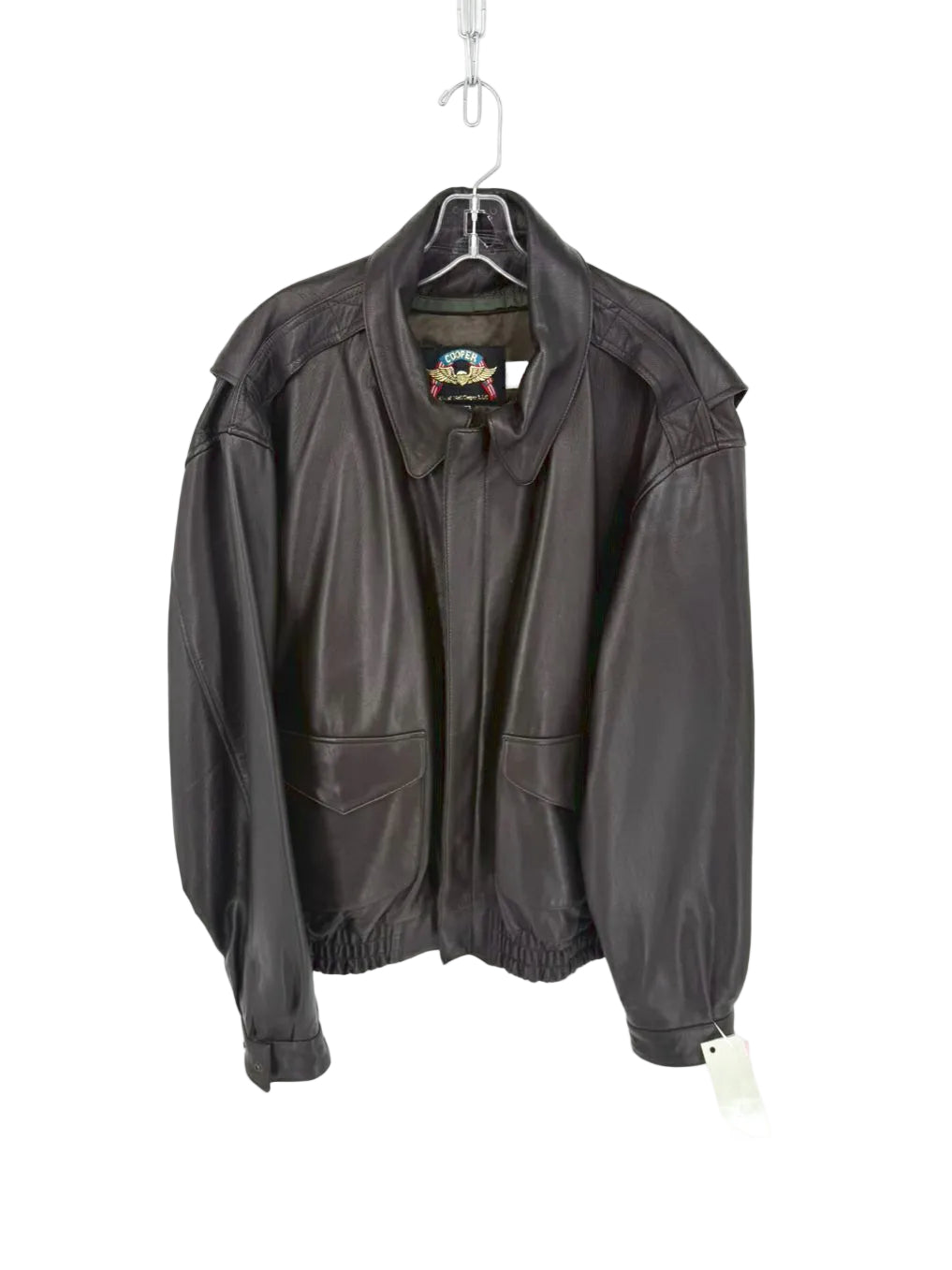VINTAGE COOPER Men's Size XL Dark Brown Goat Skin Leather Flight Jacket