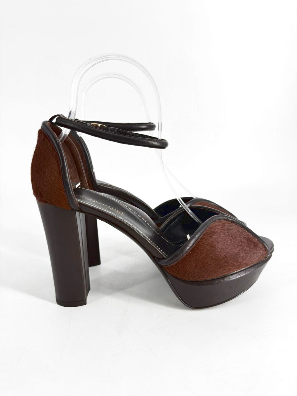 MARION PARKE Size 39 Chocolate Leather Heels